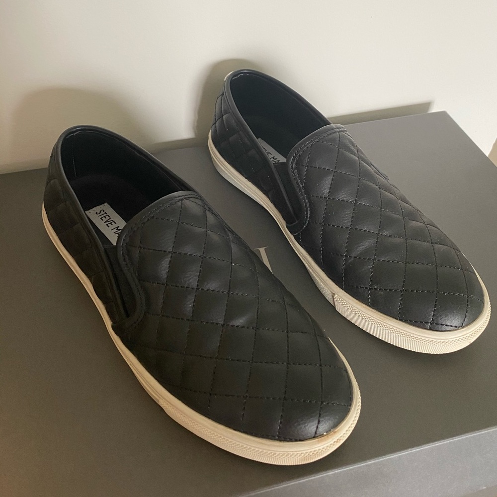Black Quilted Steve Madden shoe